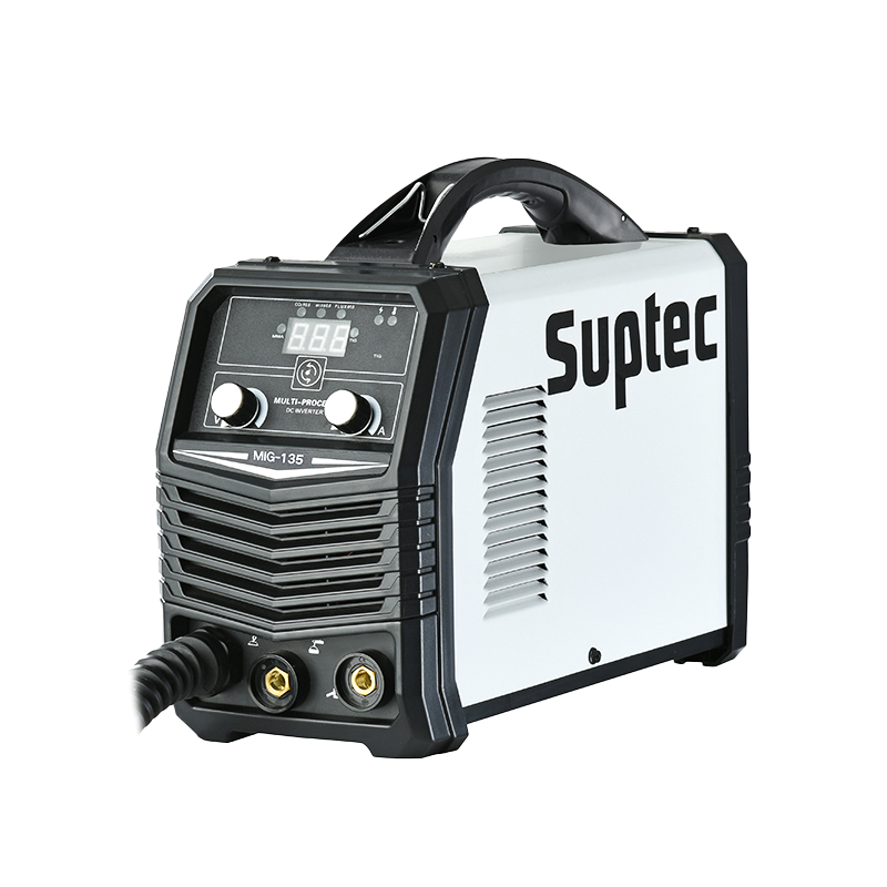 SUPTEC GAS-GESCHIRMTE SCHWEIßMASCHINE MIG-135PRO TRAGBAR, 110/220 V TATSÄCHLICH 135 AMP LICHTBOGENSCHWEISSGERÄT 1 KGS ZUFUHRDRAHT 0,8-1,0 MM, IGBT-INVERTER, DIGITALANZEIGE, LCD-SCHWEIßMASCHINE MIT HOT START, ARC FORCE, ANTI SITCK,