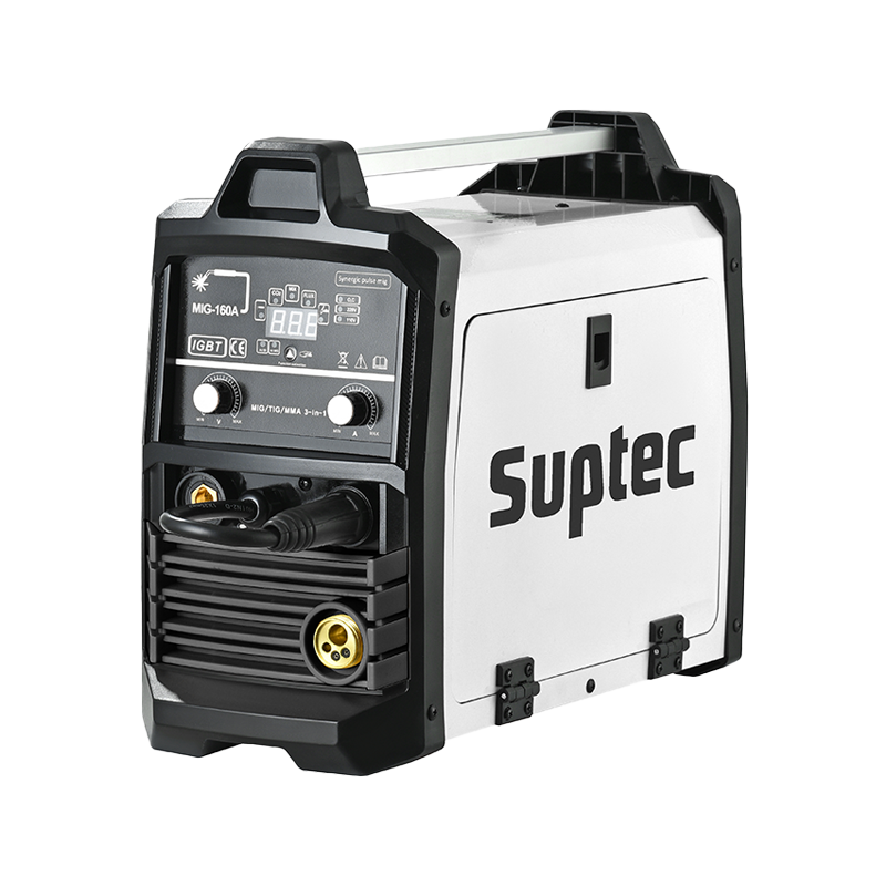 SUPTEC PROFESSIONAL PULSE SYNERGIC MIG MULTIFUNCTION SCHWEIßGERÄT, MIG-SCHWEIßMASCHINE MIG-160 IST 160A, DIGITALANZEIGE MIT LED, PASSENDES ALUMINIUM-SCHWEIßGERÄT, MULTIFUNKTIONALES MIG-DOPPELPULSE-MIG/LIFT-WIG/ARC