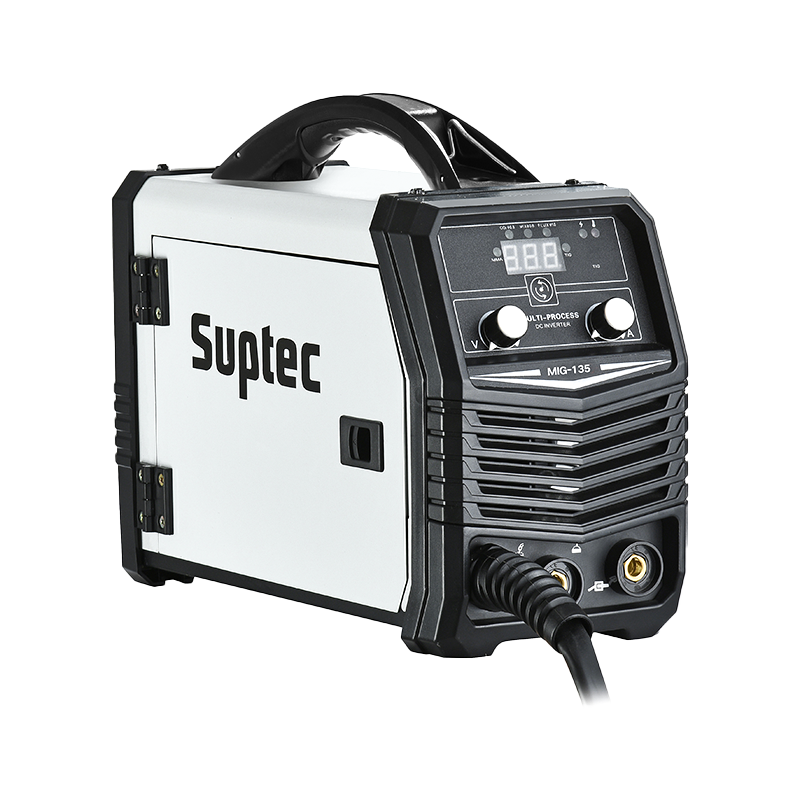 SUPTEC GAS-GESCHIRMTE SCHWEIßMASCHINE MIG-135PRO TRAGBAR, 110/220 V TATSÄCHLICH 135 AMP LICHTBOGENSCHWEISSGERÄT 1 KGS ZUFUHRDRAHT 0,8-1,0 MM, IGBT-INVERTER, DIGITALANZEIGE, LCD-SCHWEIßMASCHINE MIT HOT START, ARC FORCE, ANTI SITCK,