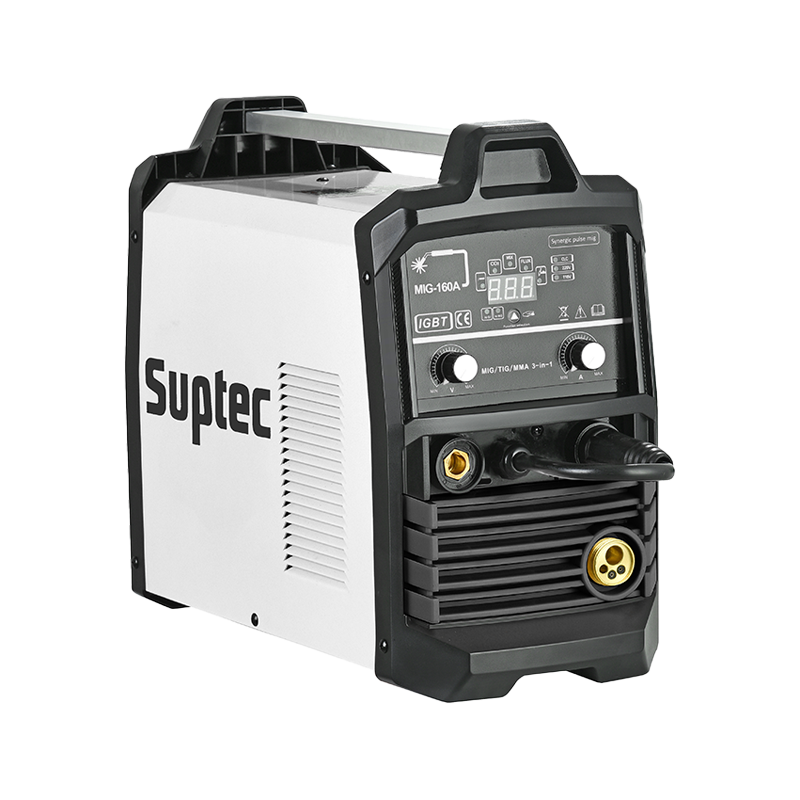 SUPTEC PROFESSIONAL PULSE SYNERGIC MIG MULTIFUNCTION SCHWEIßGERÄT, MIG-SCHWEIßMASCHINE MIG-160 IST 160A, DIGITALANZEIGE MIT LED, PASSENDES ALUMINIUM-SCHWEIßGERÄT, MULTIFUNKTIONALES MIG-DOPPELPULSE-MIG/LIFT-WIG/ARC